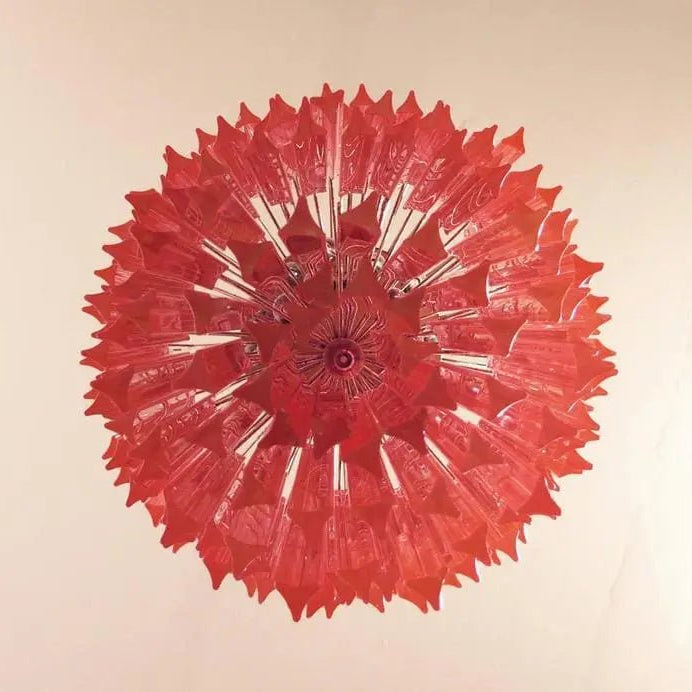 Murano Glass Chandelier - Pink - BrassBlushlighting