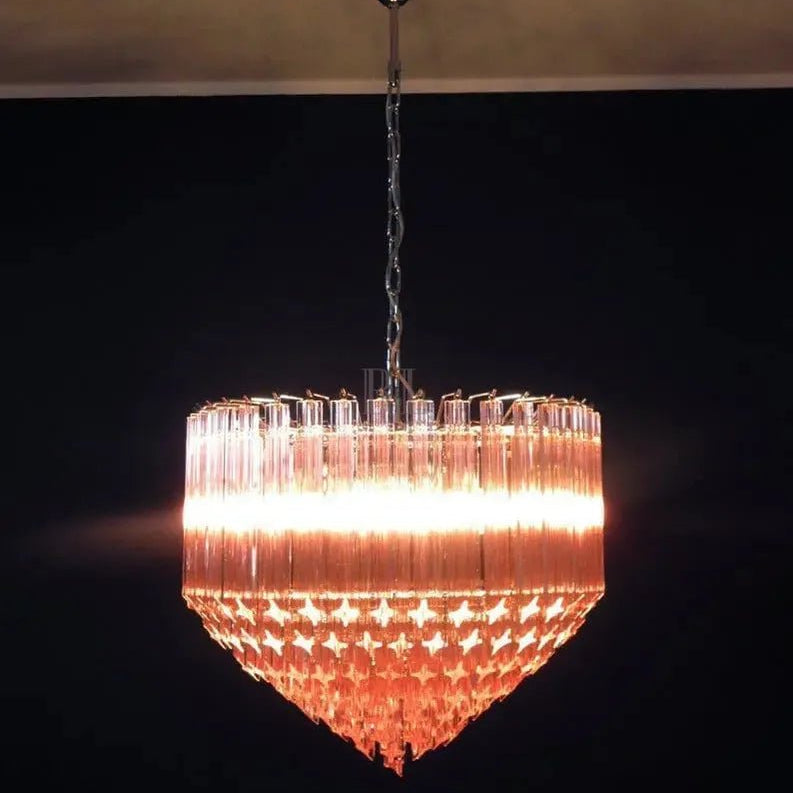 Murano Glass Chandelier – Pink - BrassBlushlighting