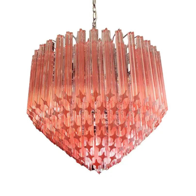 Murano Glass Chandelier – Pink - BrassBlushlighting