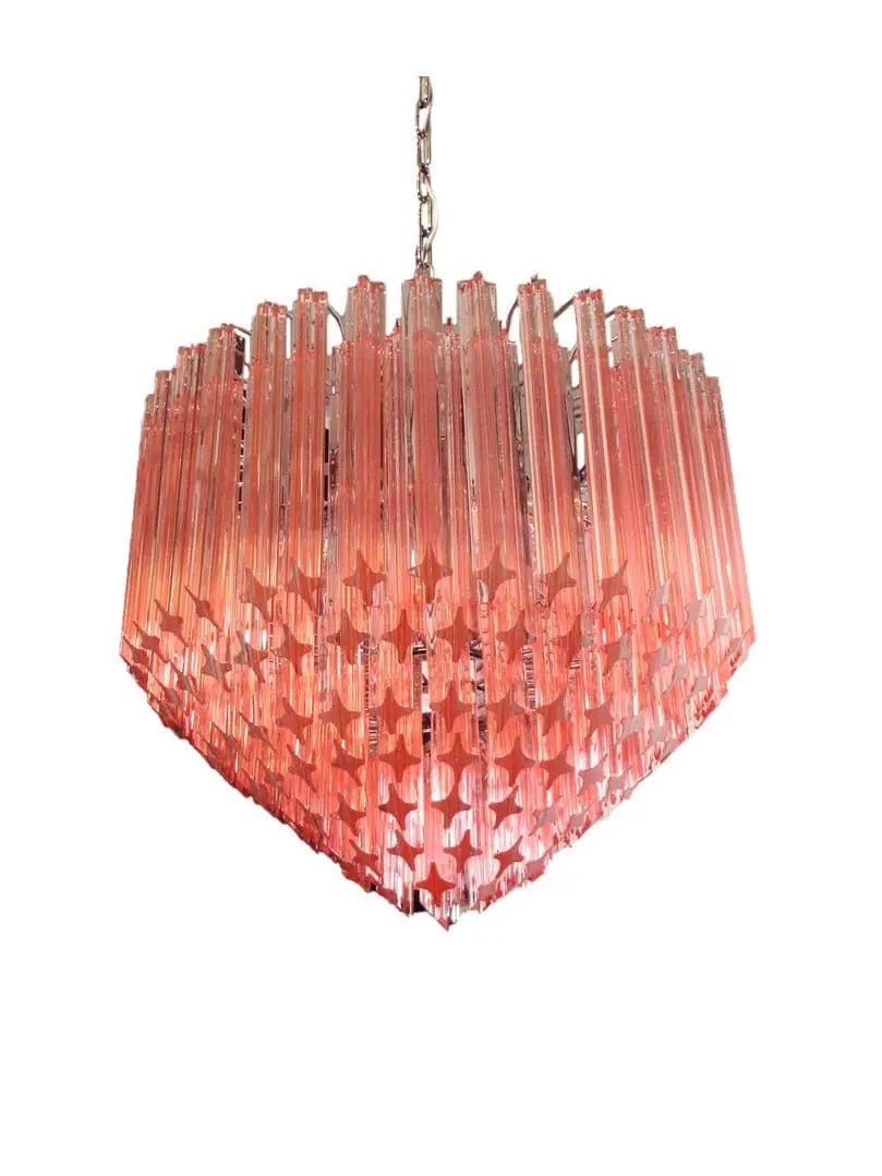 Murano Glass Chandelier – Pink - BrassBlushlighting