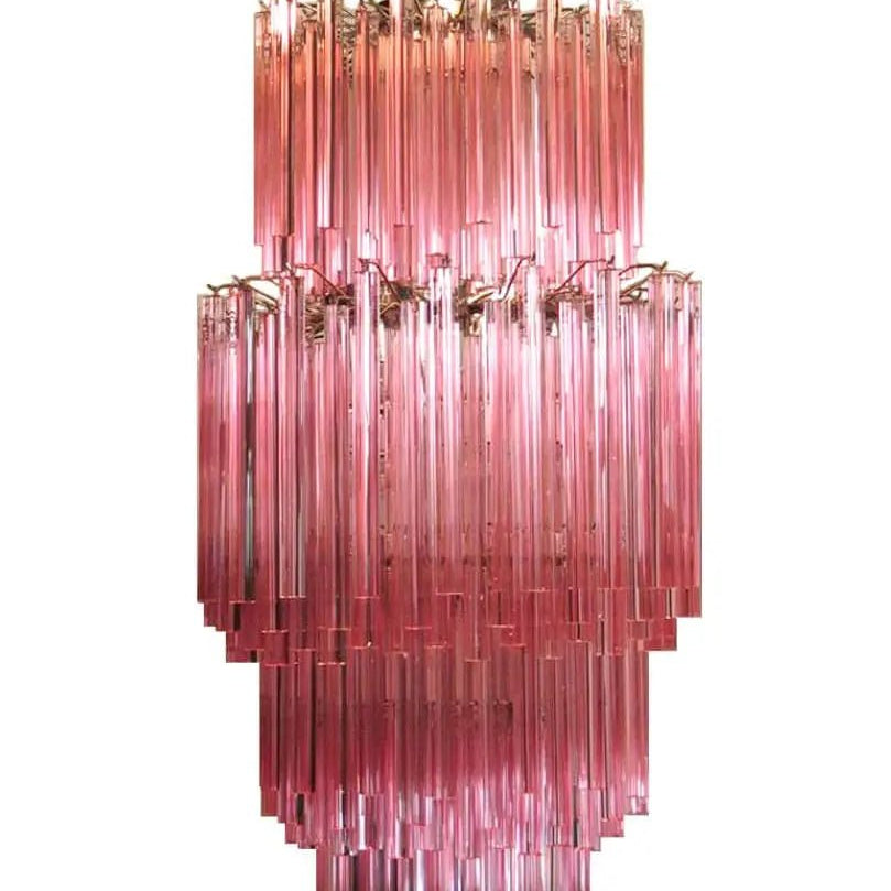 Murano Glass Chandelier – Pink - BrassBlushlighting