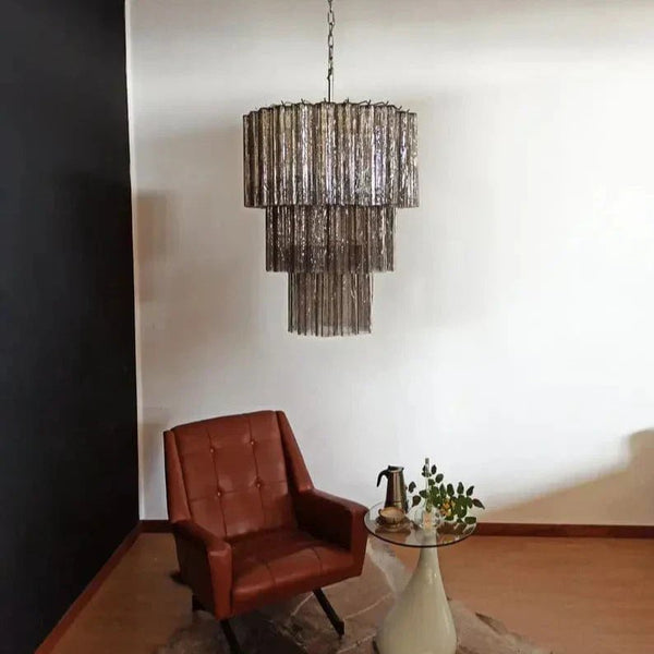Murano Glass Chandelier – Smoked - NickelBlushlighting