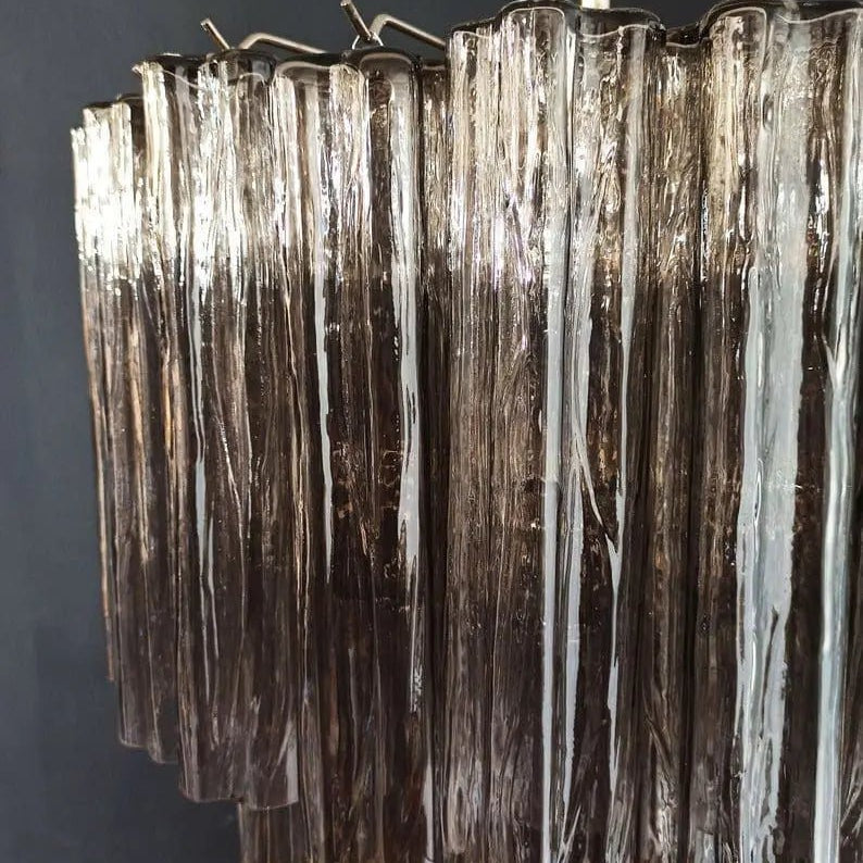 Murano Glass Chandelier – Smoked - BrassBlushlighting