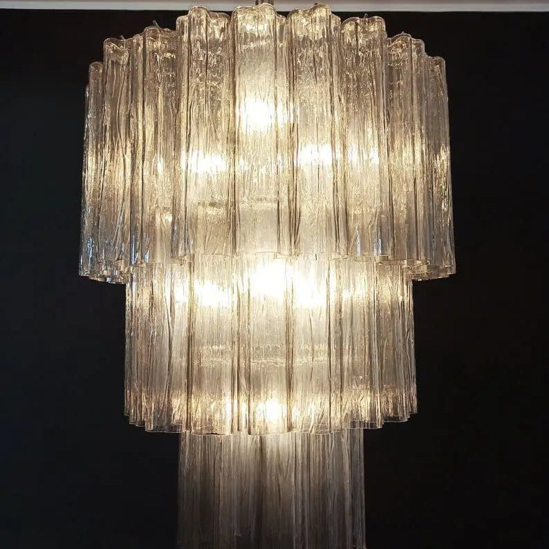Murano Glass Chandelier – Smoked - BrassBlushlighting