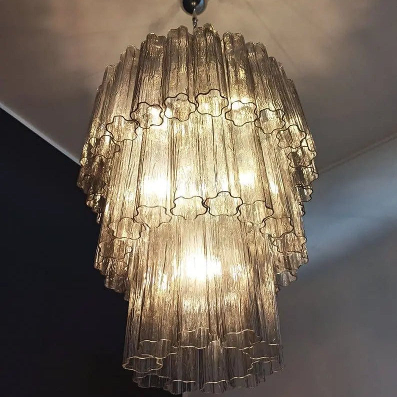 Murano Glass Chandelier – Smoked - BrassBlushlighting