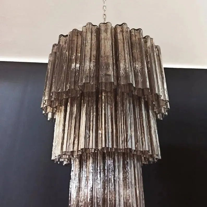 Murano Glass Chandelier – Smoked - NickelBlushlighting