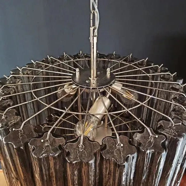 Murano Glass Chandelier – Smoked - NickelBlushlighting