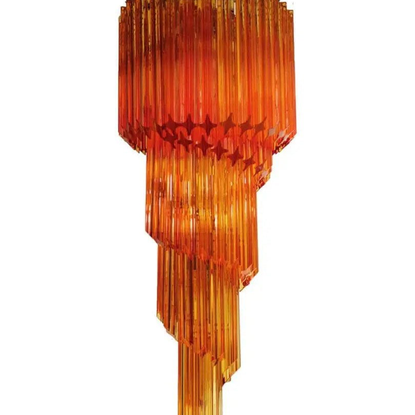 Murano Glass Chandelier – Spiral – Amber - Blushlighting