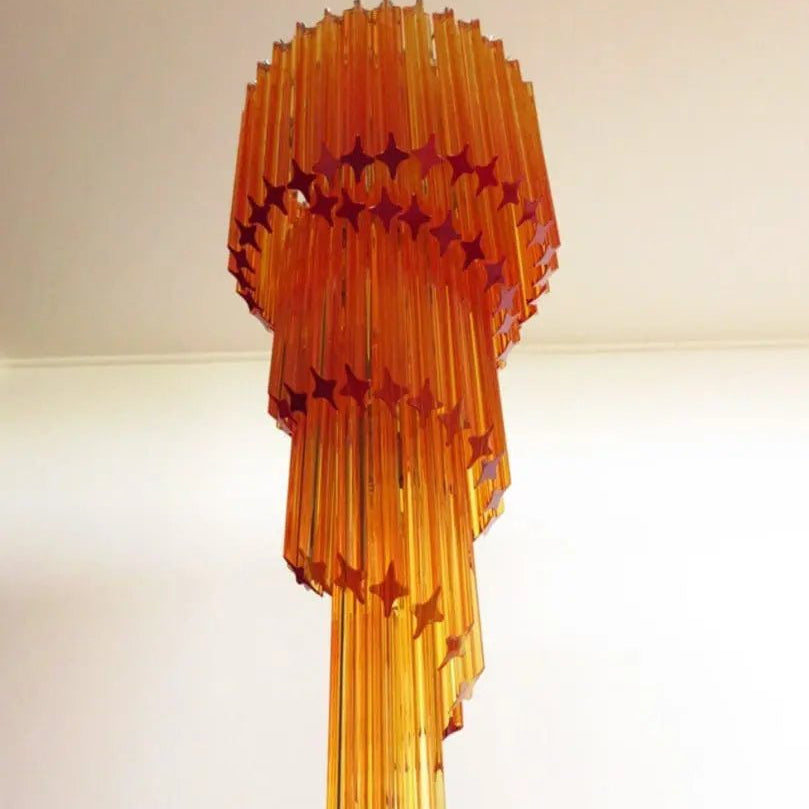 Murano Glass Chandelier – Spiral – Amber - Blushlighting