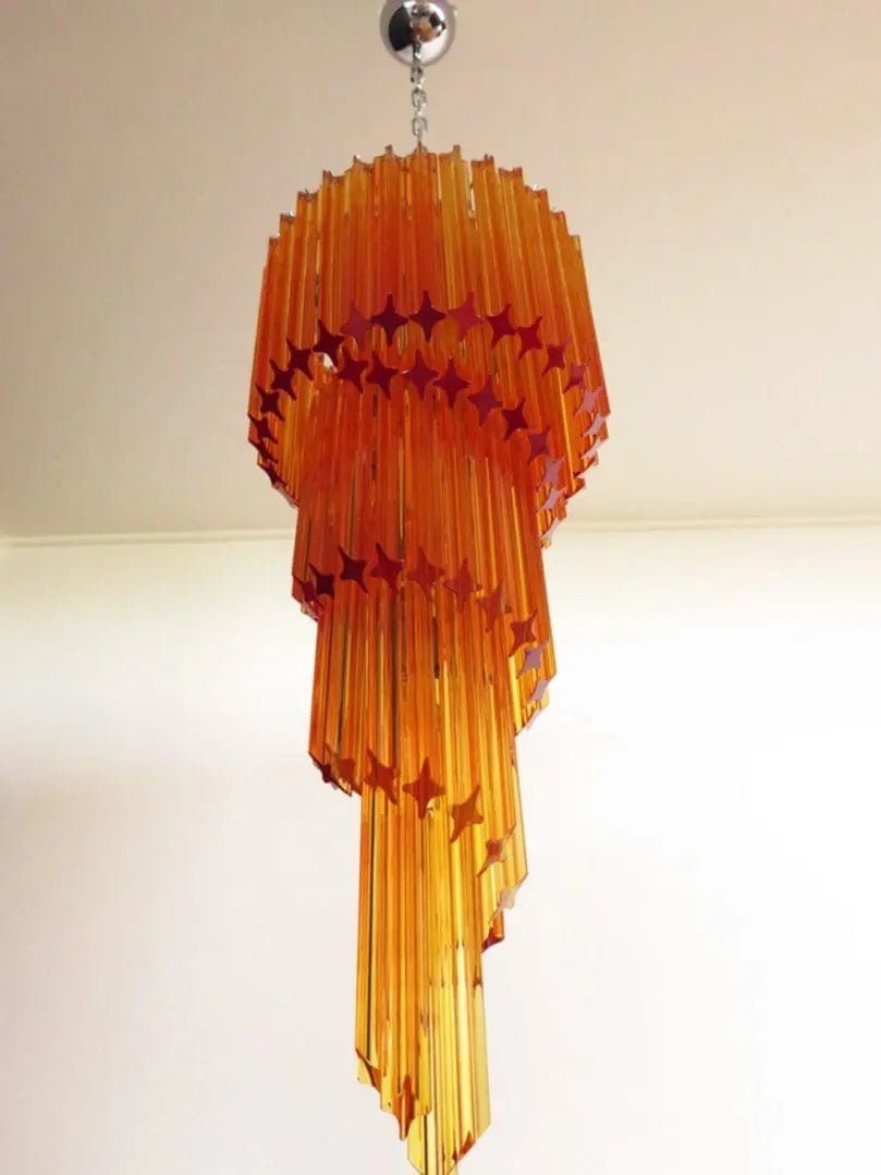 Murano Glass Chandelier – Spiral – Amber - Blushlighting