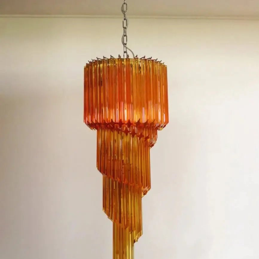 Murano Glass Chandelier – Spiral – Amber - Blushlighting