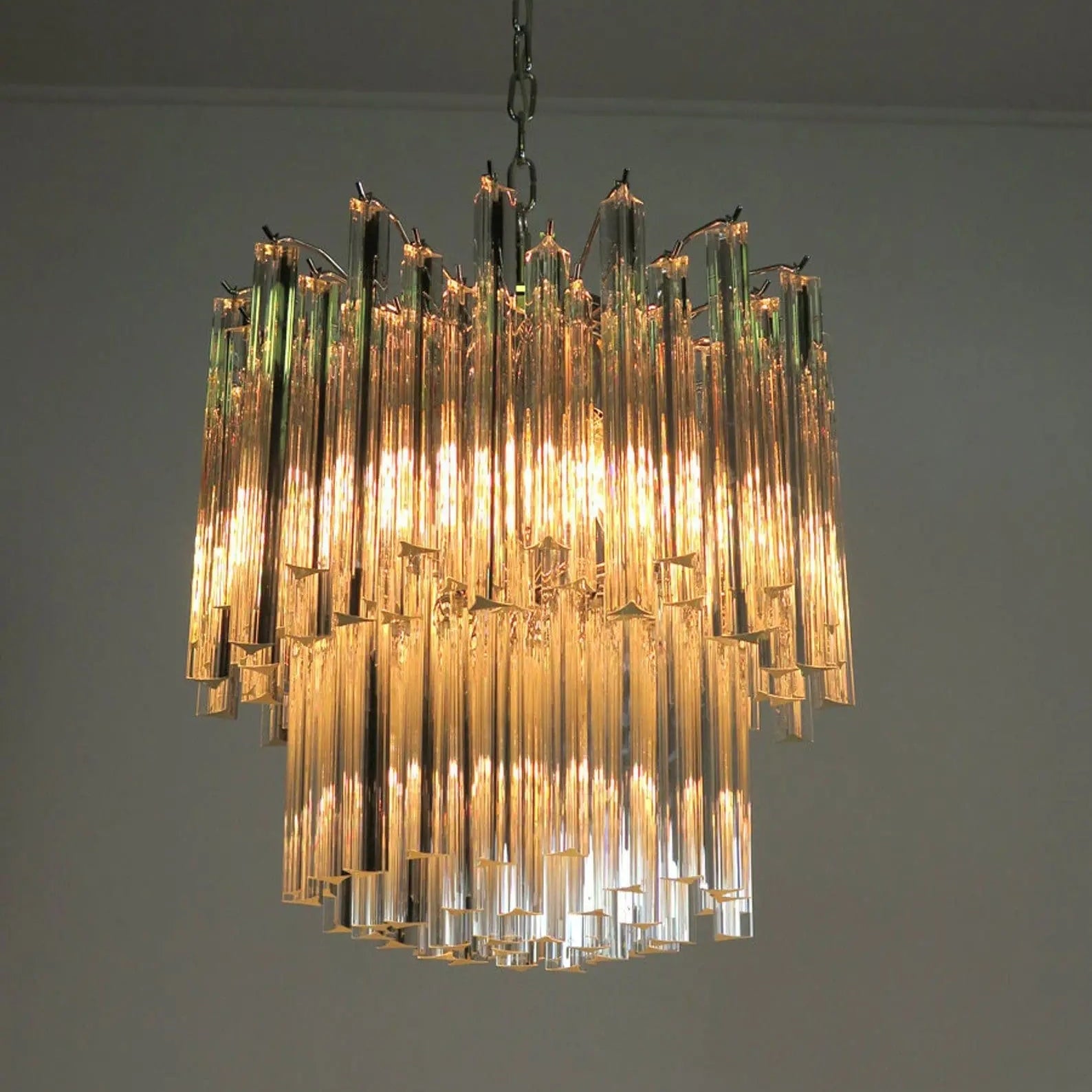 Murano Glass Chandelier – Transparent - BrassBlushlighting