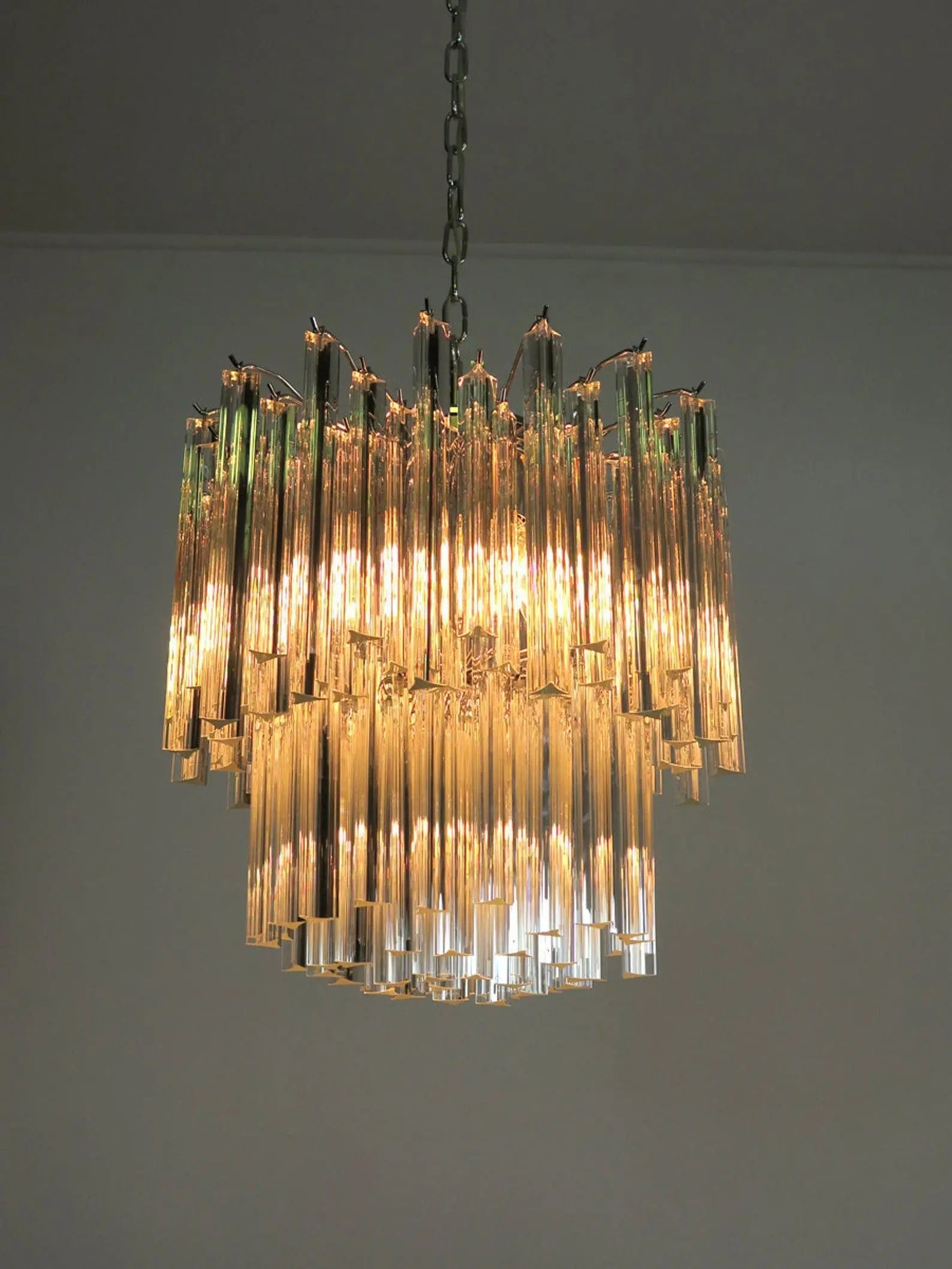 Murano Glass Chandelier – Transparent - BrassBlushlighting