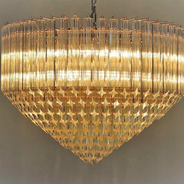 Murano Glass Chandelier – Transparent - SilverBlushlighting
