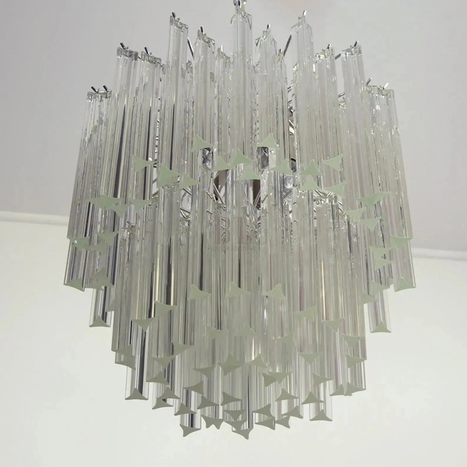 Murano Glass Chandelier – Transparent - BrassBlushlighting