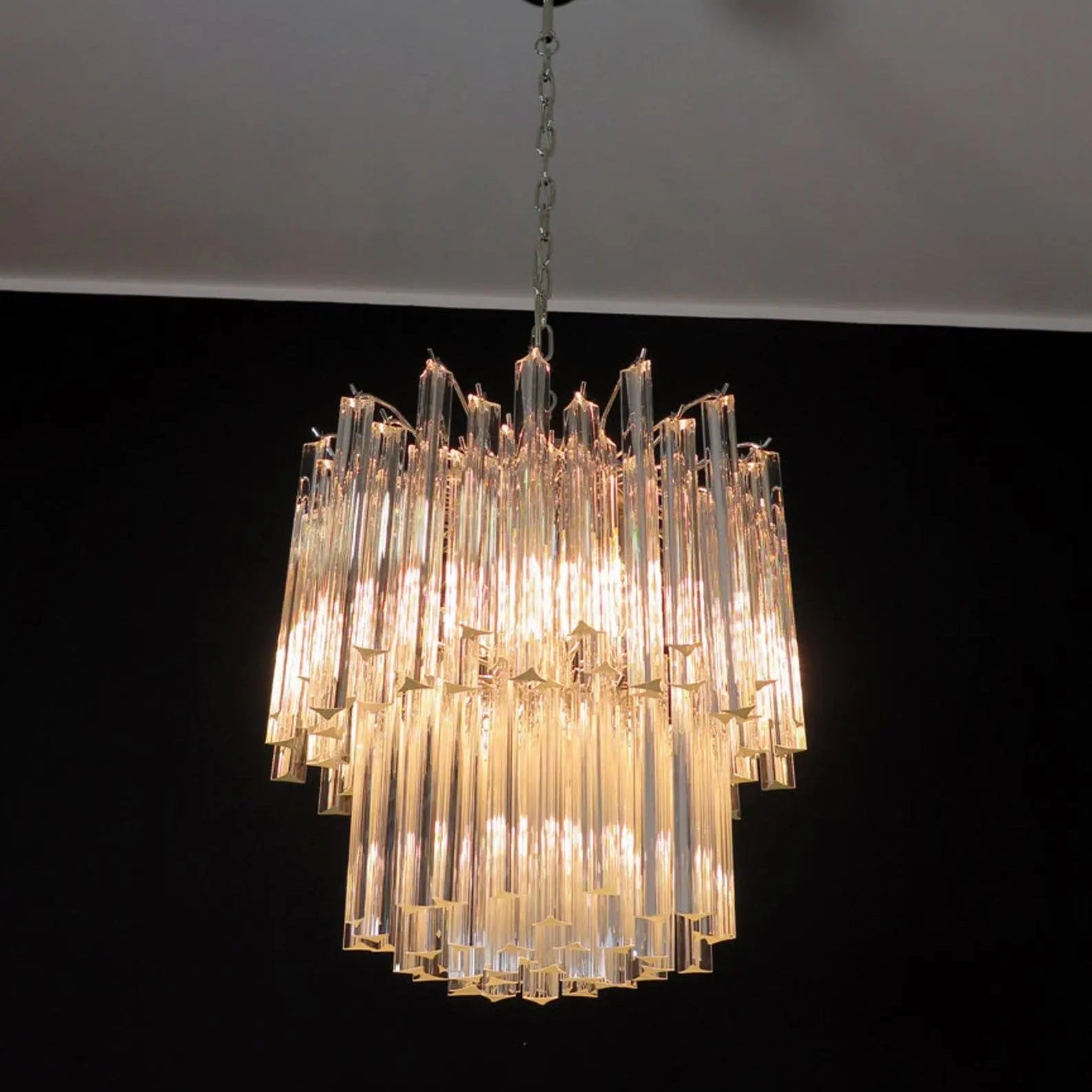Murano Glass Chandelier – Transparent - NickelBlushlighting