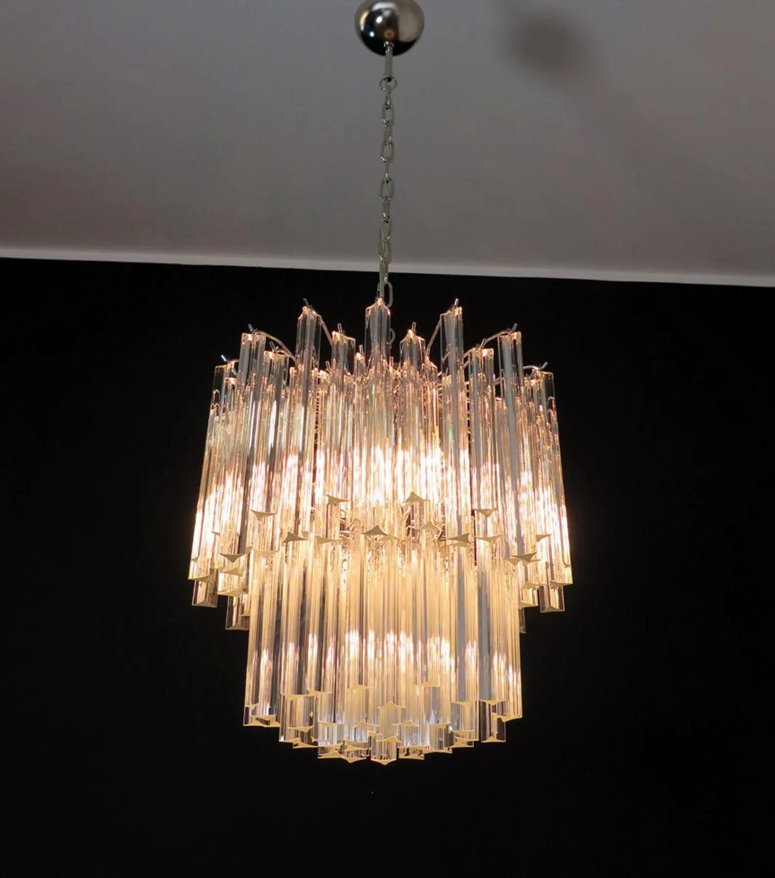 Murano Glass Chandelier – Transparent - NickelBlushlighting
