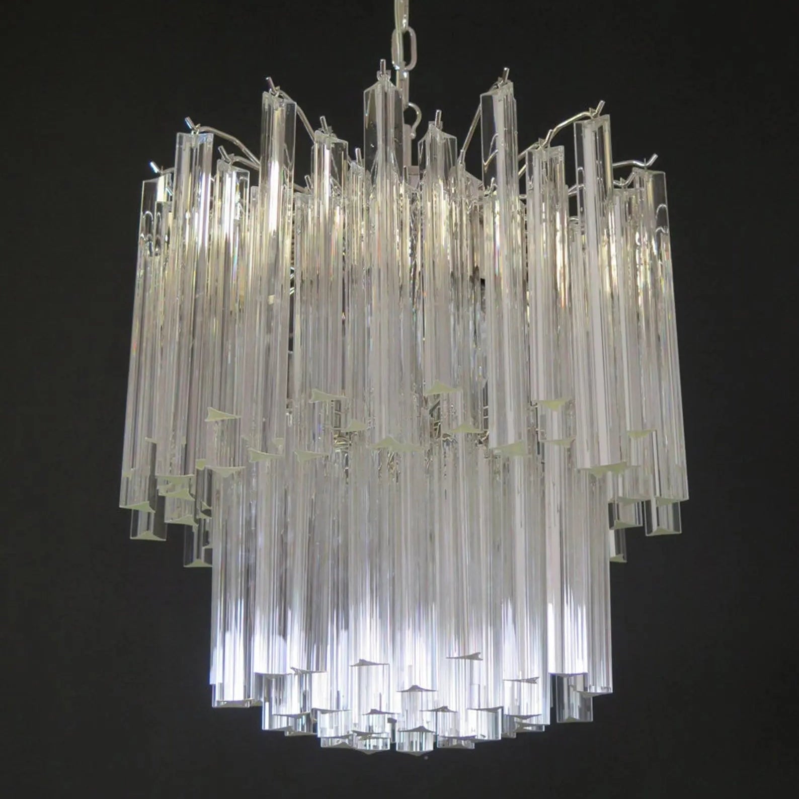 Murano Glass Chandelier – Transparent - BrassBlushlighting