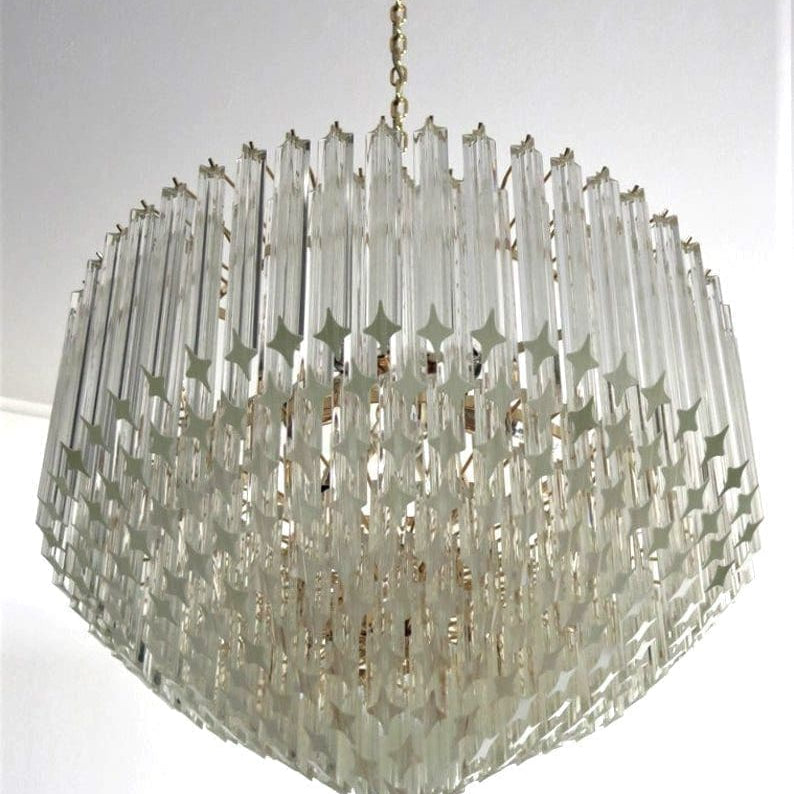 Murano Glass Chandelier – Transparent - BrassBlushlighting