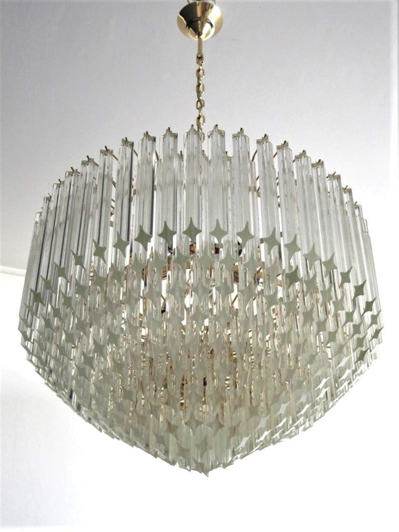 Murano Glass Chandelier – Transparent - BrassBlushlighting