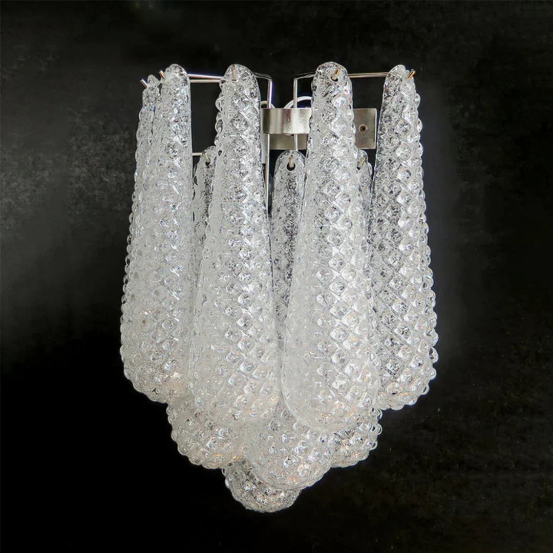 Murano Petals White Wall Light 13.4"-Wall Light-Blushlighting