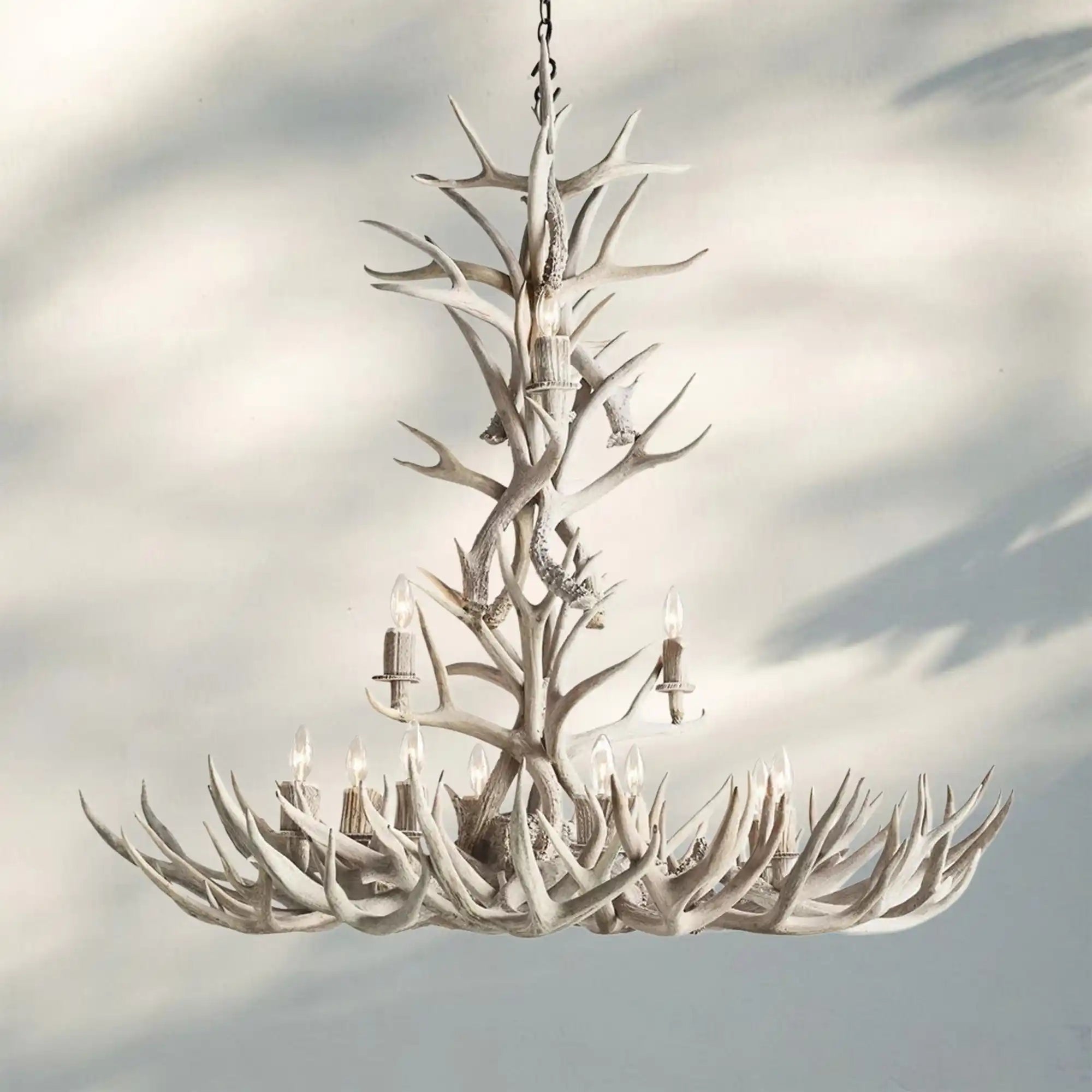 Natural Antler Chandelier 48" - NaturalBlushlighting