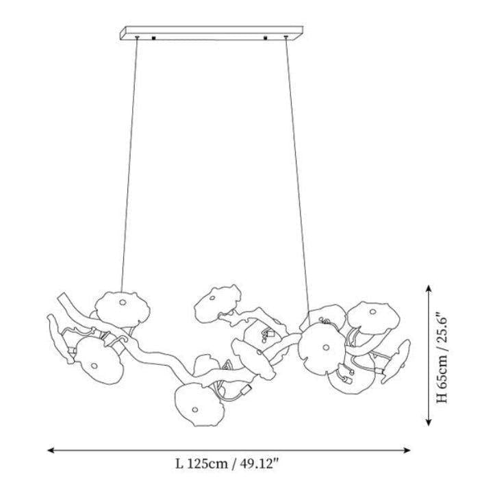 Nenufar Blooming Chandelier - L 59.1″(150cm) x W 13.8″(35cm) x H 25.6″(65cm)Blushlighting