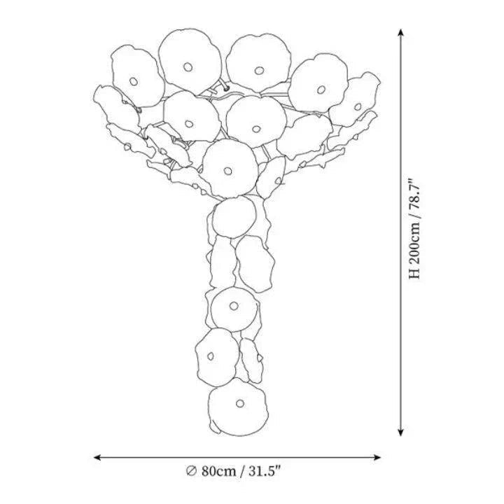 Nenufar Water Modern Chandelier - Size: Dia 23.6″(60cm) x H 23.6″(60cm)Blushlighting