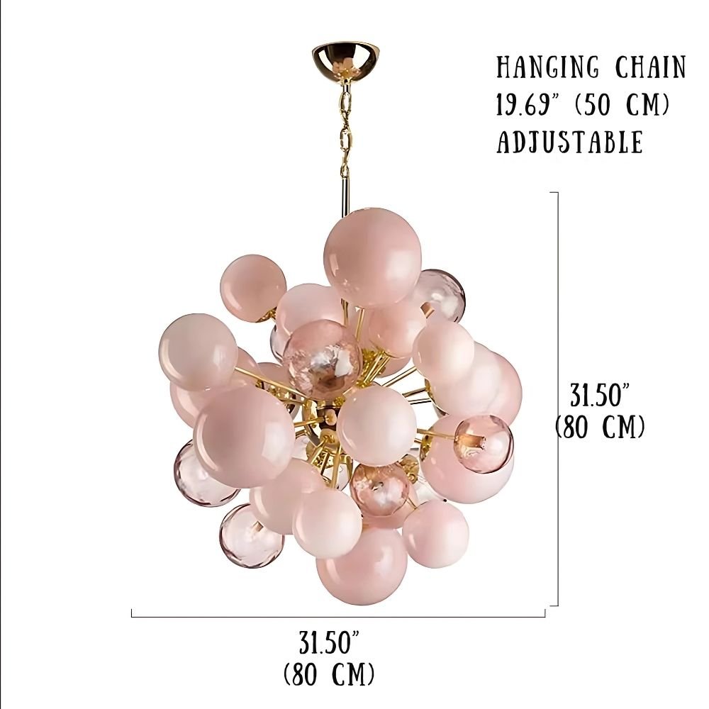 Neve Glass Bubble Chandelier - Warm Light 3000kBlushlighting