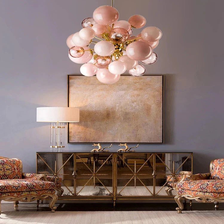 Neve Glass Bubble Chandelier - Warm Light 3000kBlushlighting