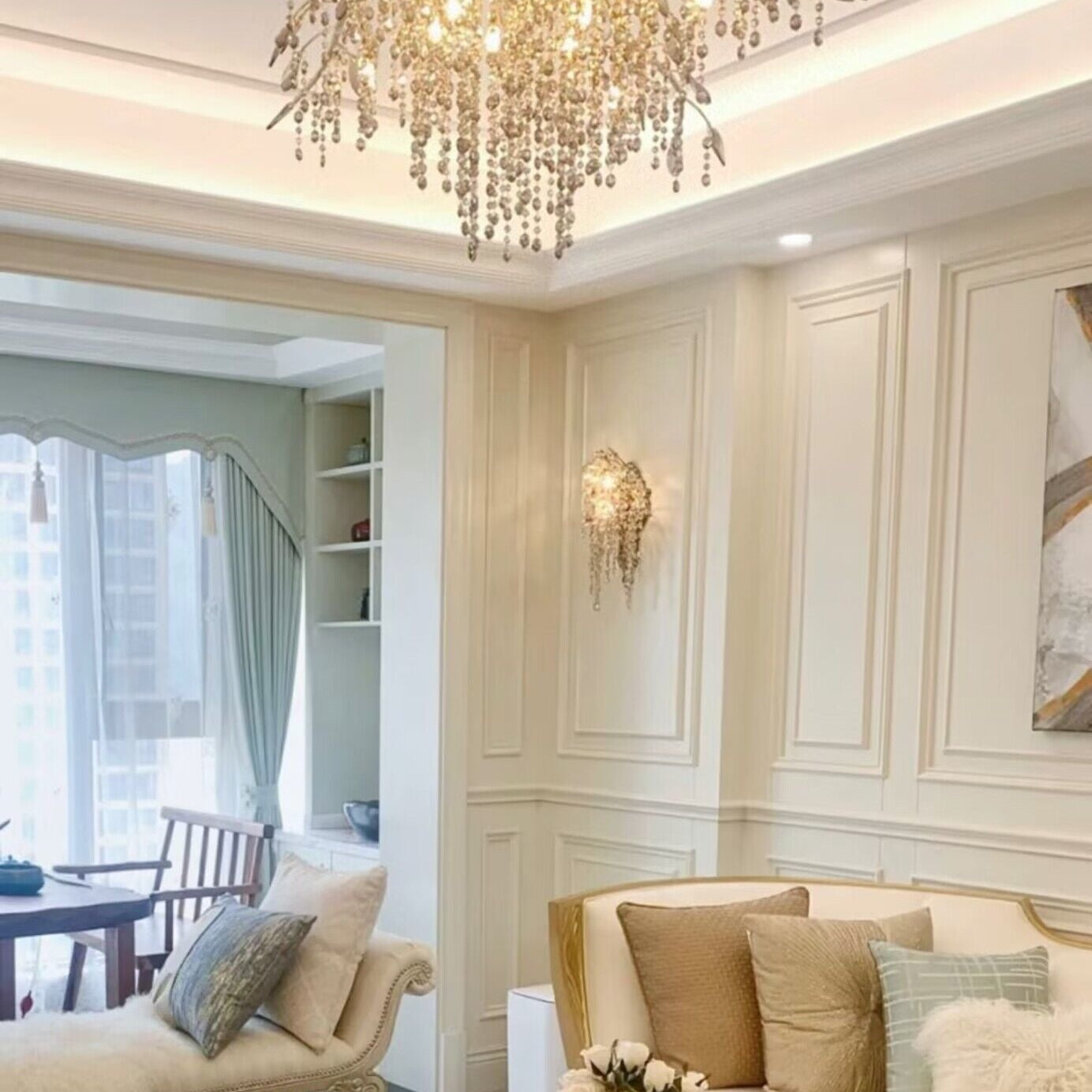 New Luxury Branch Crystal Pendant Chandelier Designer Creative Art Dining Room/Living Room Light Fixture-Chandeliers-Blushlighting