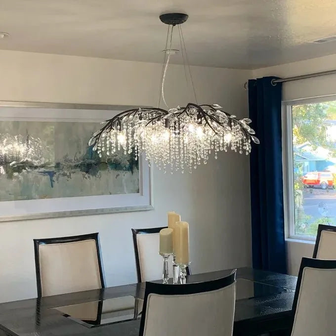 New Luxury Branch Crystal Pendant Chandelier Designer Creative Art Dining Room/Living Room Light Fixture - L74.8"*W29.52"*H23.0"GoldWarm LightBlushlighting