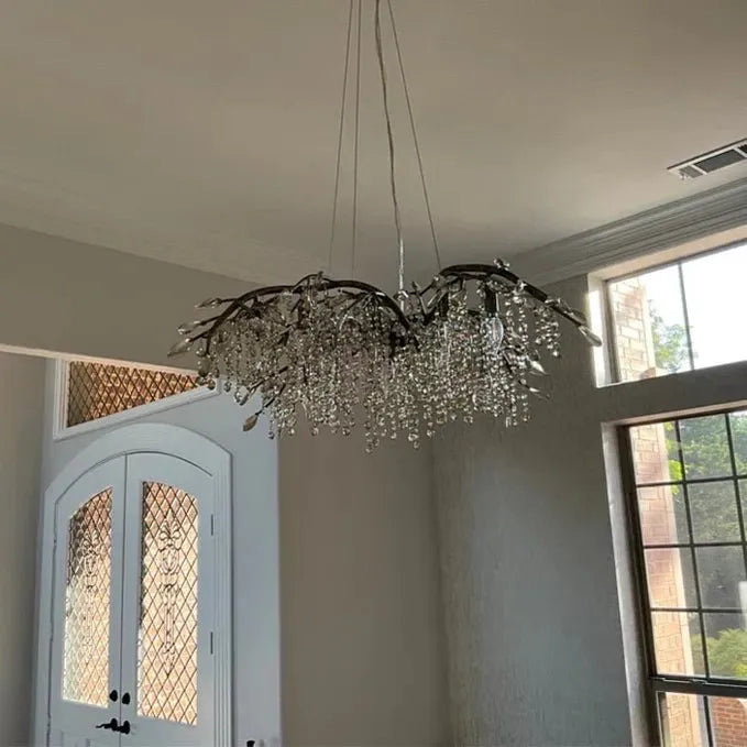 New Luxury Branch Crystal Pendant Chandelier Designer Creative Art Dining Room/Living Room Light Fixture - L74.8"*W29.52"*H23.0"GoldWarm LightBlushlighting