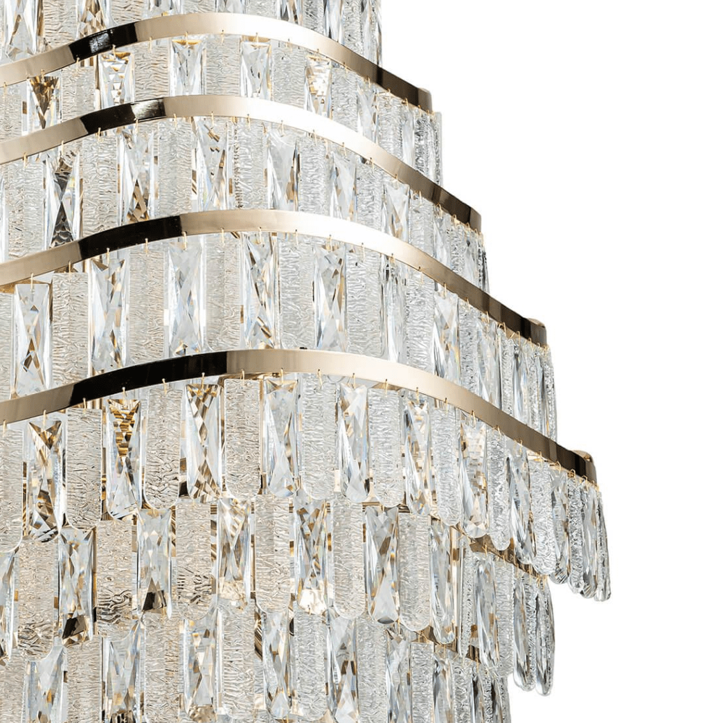 New Luxury Wavy Multi-tiered Crystal Chandelier for Living Room - 22 Lights/D39.4"*H74.4"Blushlighting