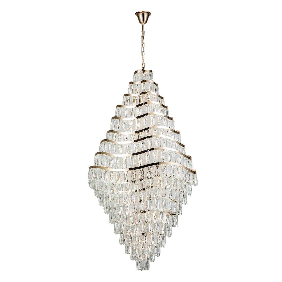 New Luxury Wavy Multi-tiered Crystal Chandelier for Living Room - 22 Lights/D39.4"*H74.4"Blushlighting