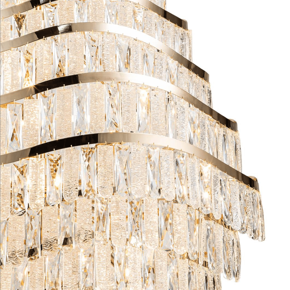 New Luxury Wavy Multi-tiered Crystal Chandelier for Living Room - 22 Lights/D39.4"*H74.4"Blushlighting