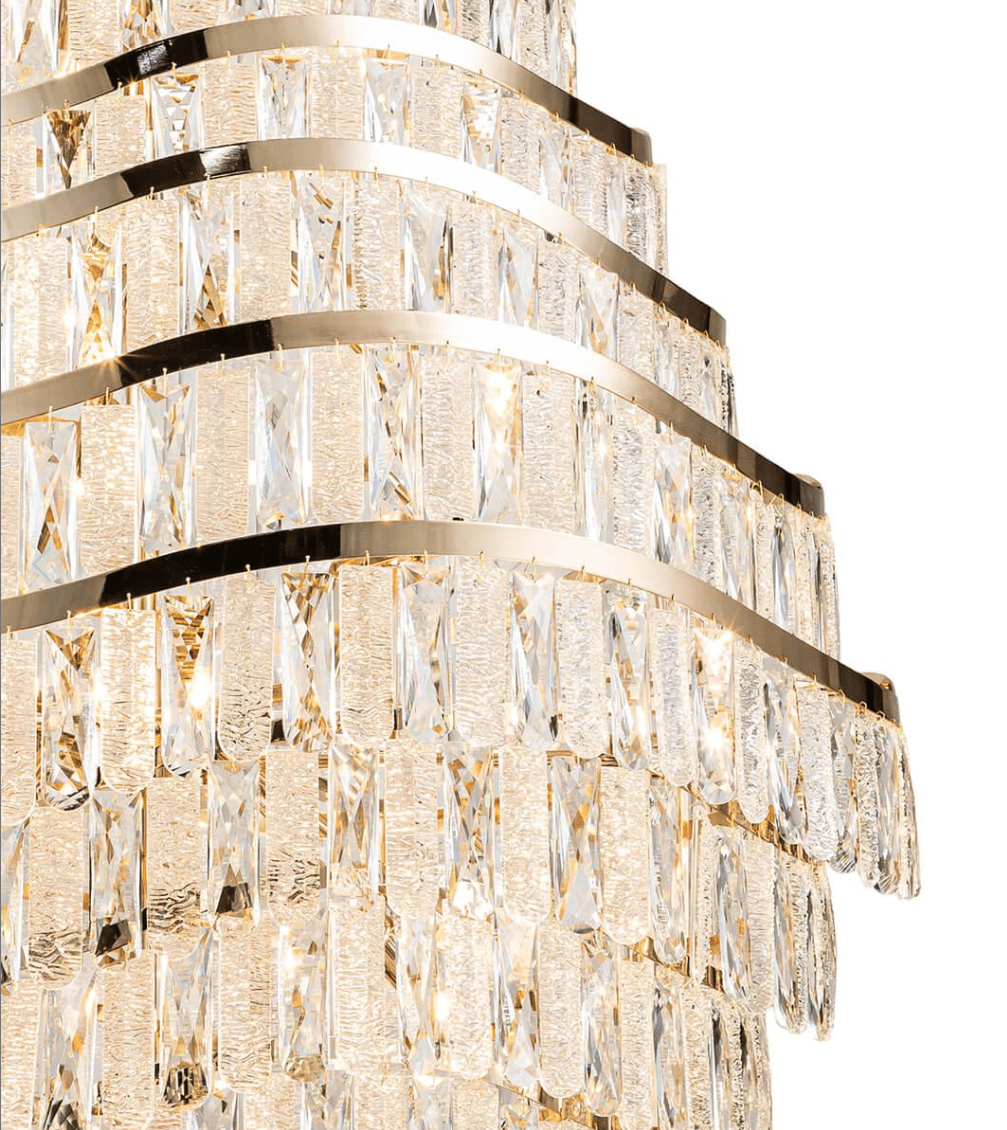 New Luxury Wavy Multi-tiered Crystal Chandelier for Living Room - 22 Lights/D39.4"*H74.4"Blushlighting