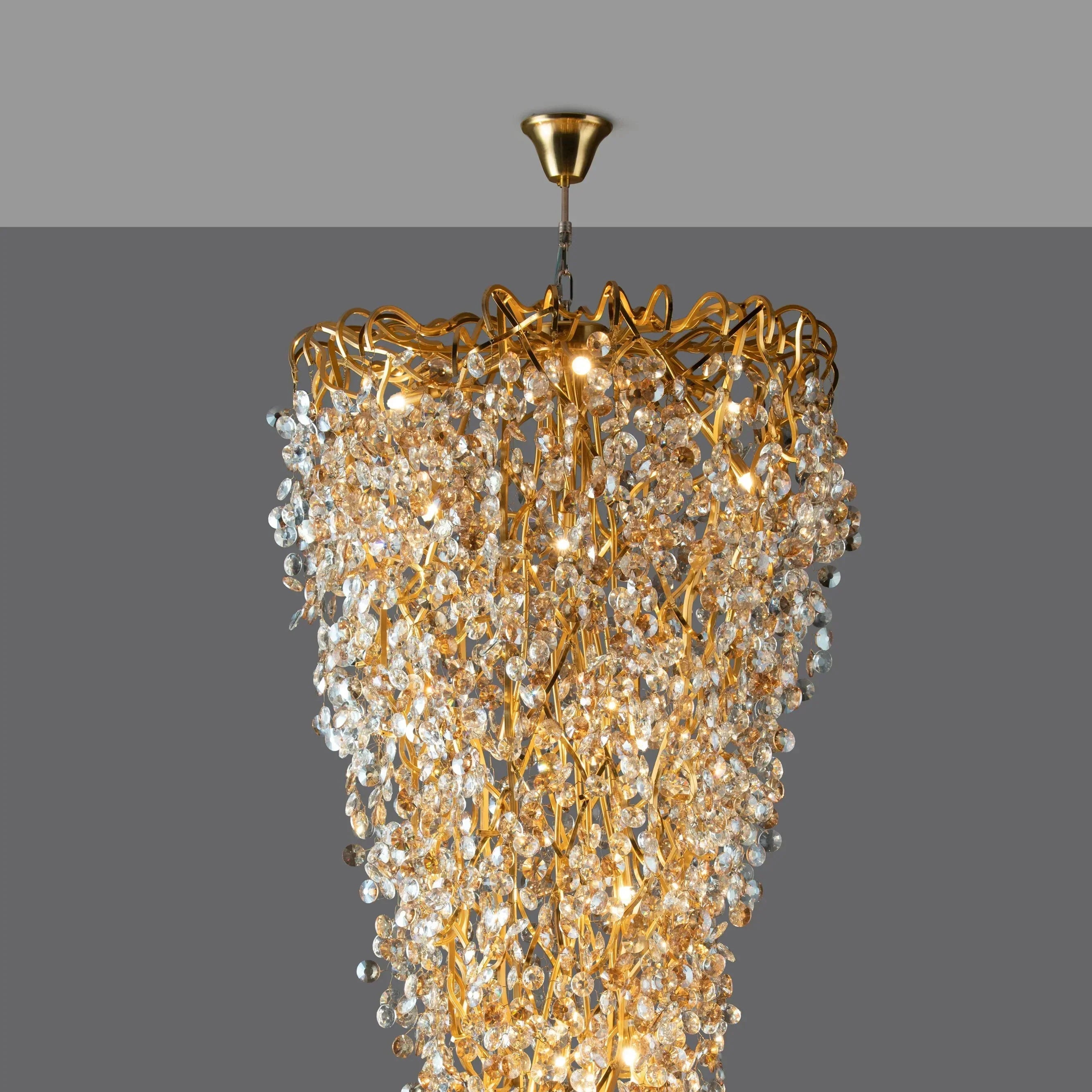 New Modern Light Luxury Branch Crystal Chandelier for Dining /Living Room - Oval: L47.2"*H27.6"Warm LightBlushlighting