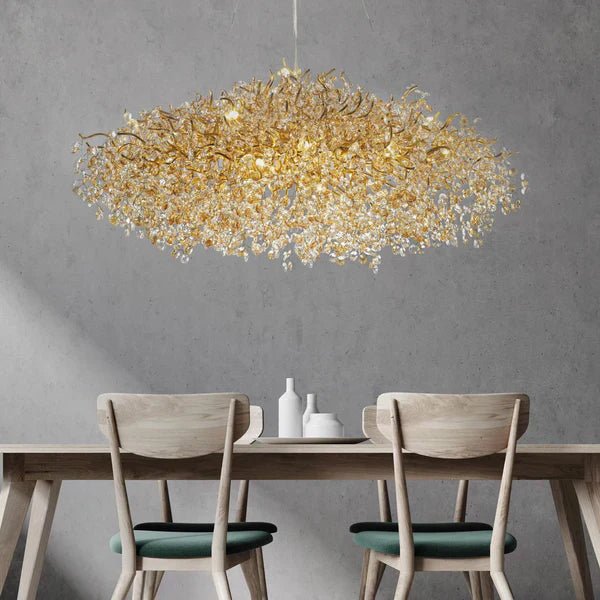 New Modern Light Luxury Branch Crystal Chandelier for Dining /Living Room - Oval: L47.2"*H27.6"Warm LightBlushlighting