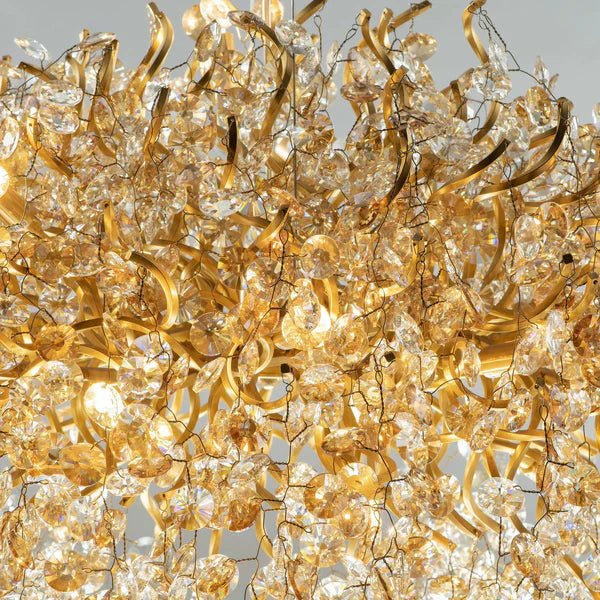 New Modern Light Luxury Branch Crystal Chandelier for Dining /Living Room - Oval: L47.2"*H27.6"Warm LightBlushlighting