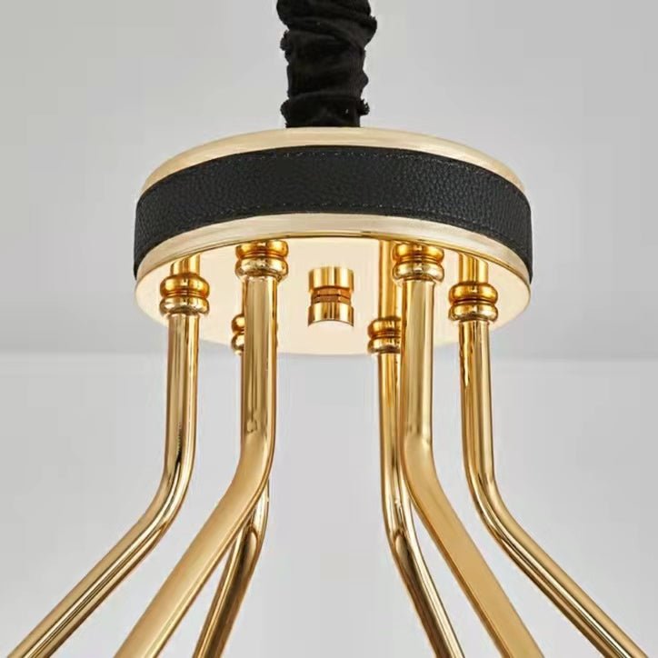 New Style Iceberg Crystal Chandelier For Living Room Modern Black Crown Ceiling Lighting Fixture - Rectangle L31.5"*W13.8"*H13.8"Warm LightBlushlighting