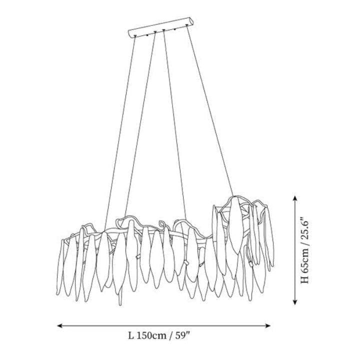 Niagara Branch Chandelier - L 59″(150cm) x W 23.6″(60cm) x H 19.7″(50cm)Blushlighting