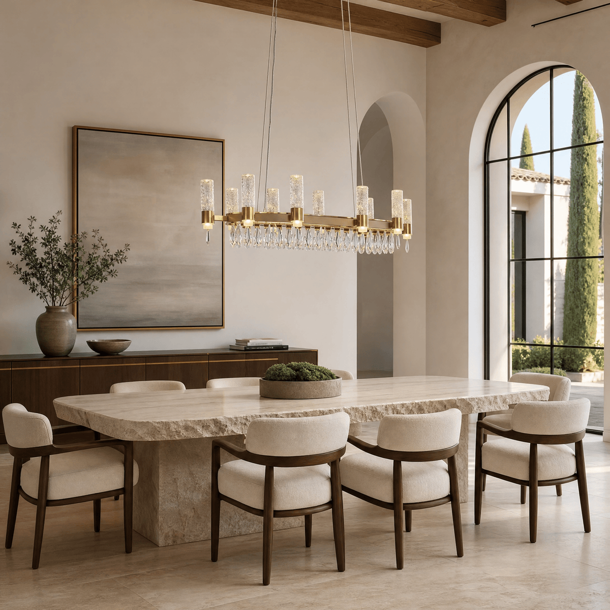 Nido Crystal Linear Chandelier - Blushlighting