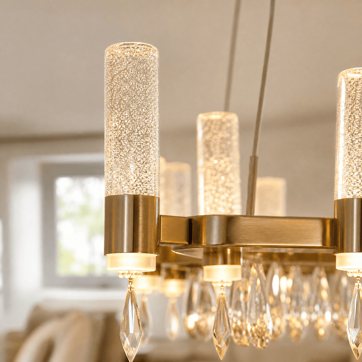 Nido Crystal Linear Chandelier - Blushlighting