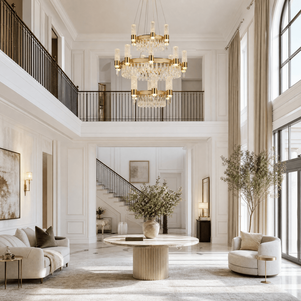 Nido Crystal Trio Chandelier - Blushlighting