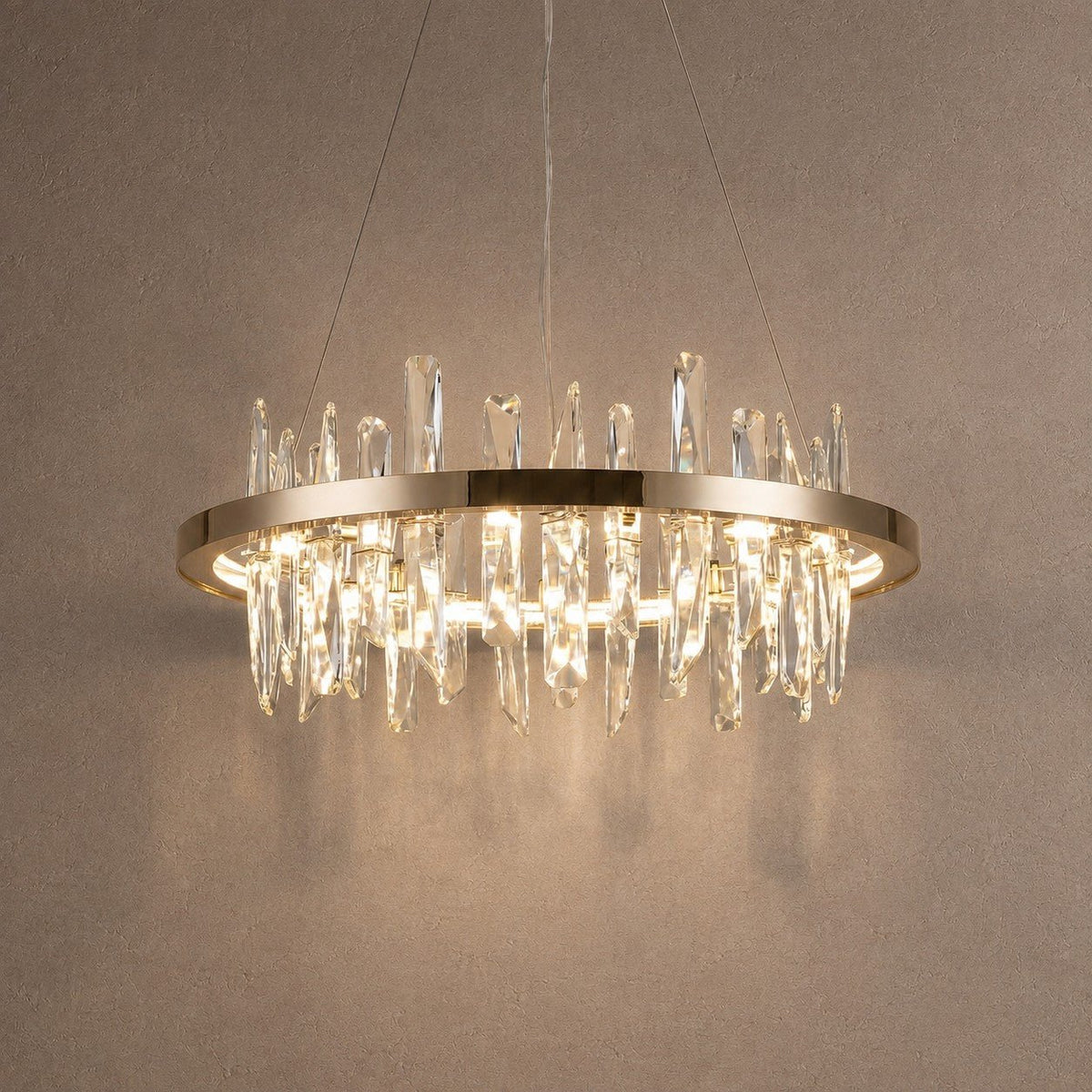 Nora Round Crystal Pendant Light - Ø31.5" × H9.8" (Ø80 × H25 cm)Blushlighting