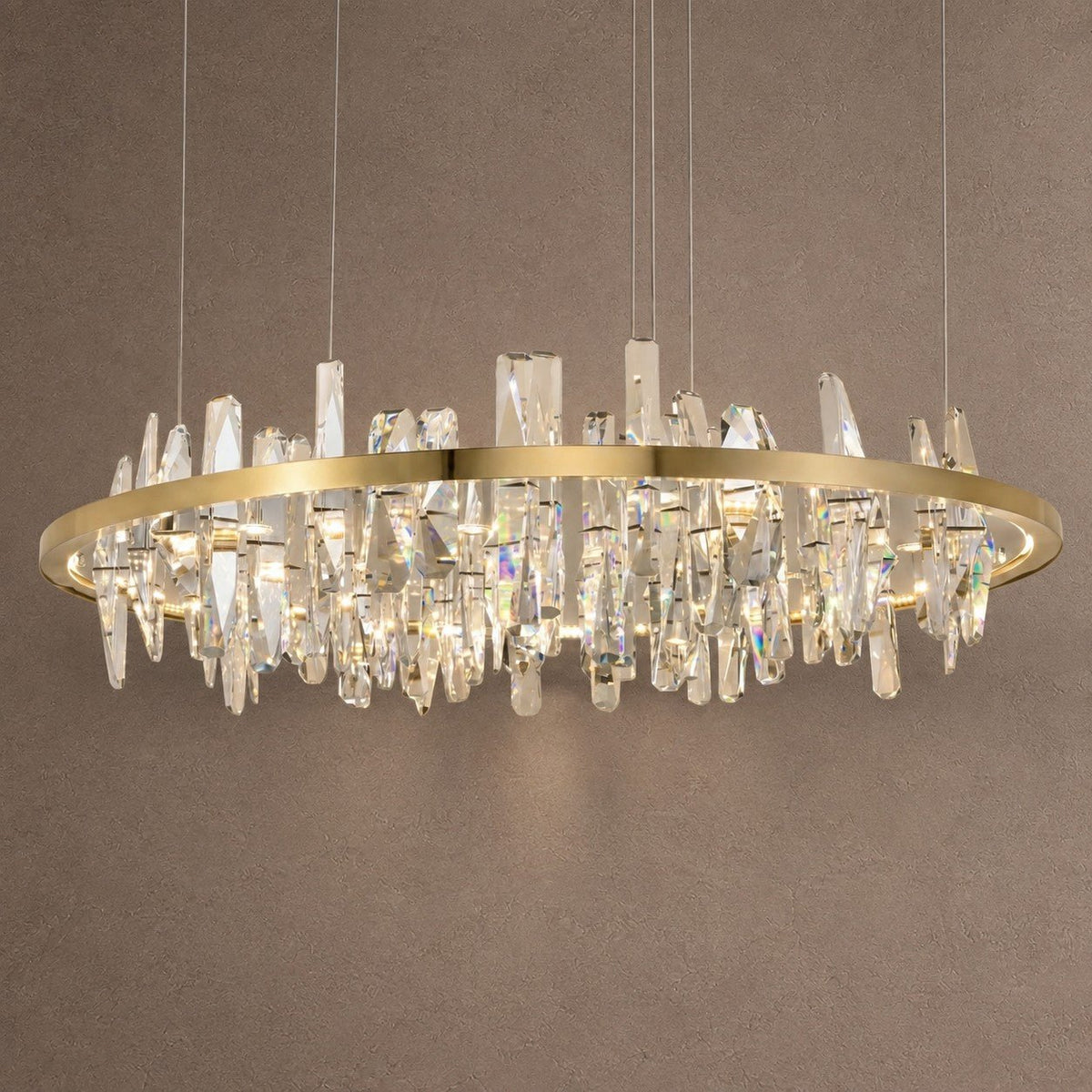 Nora Round Crystal Pendant Light - Ø39.4" × H9.8" (Ø100 × H25 cm)Blushlighting