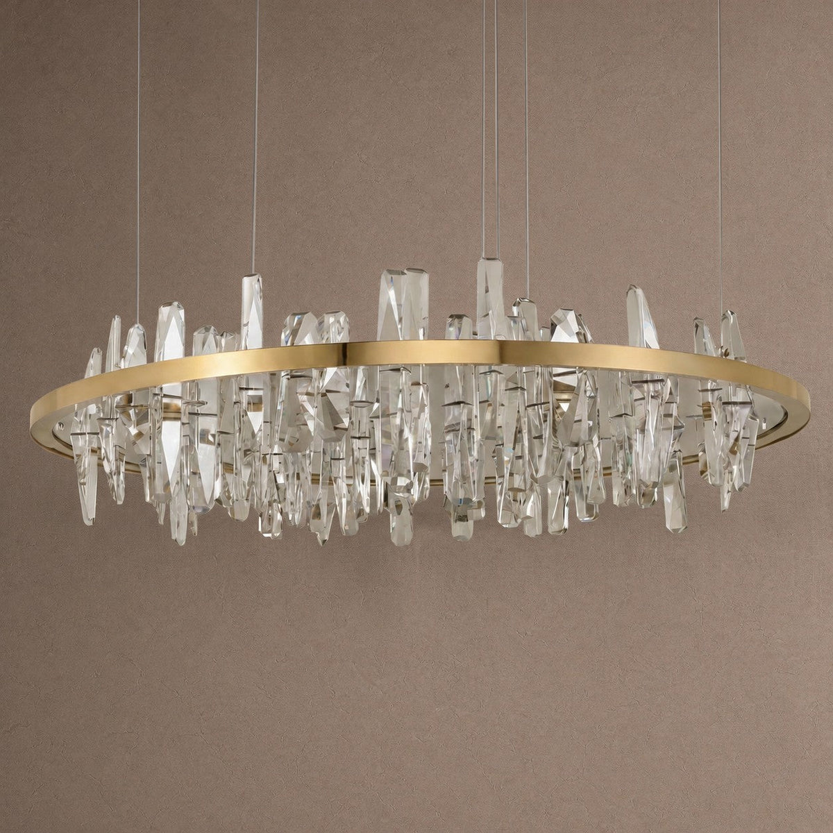 Nora Round Crystal Pendant Light - Ø39.4" × H9.8" (Ø100 × H25 cm)Blushlighting