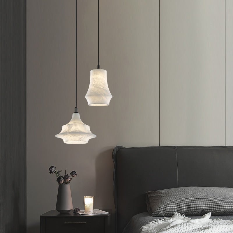 Nordic Alabaster and Brass Minimalist Pendant Light - Style ABlushlighting