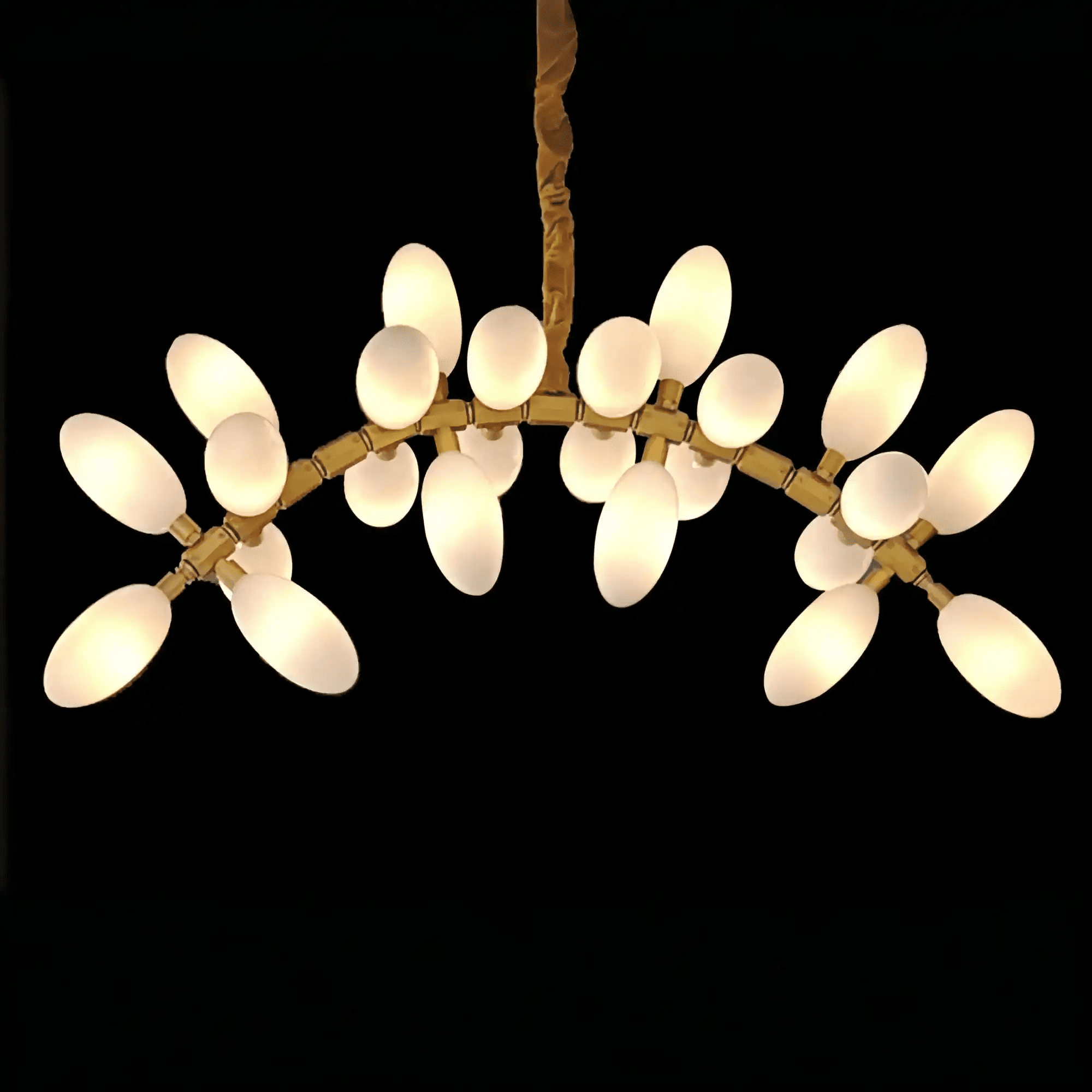 Nordic Art Long Magnolia alba Glass Ceiling Chandelier for Staircase/Hallway/Entryway Light Fixture-Chandeliers-Blushlighting-Blushlighting